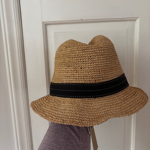 Halogen Straw Hat with Black Ribbon NEW NWT‎